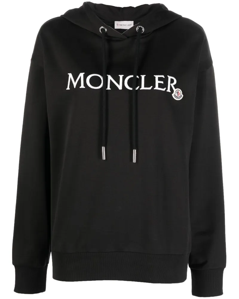 Moncler Hoodie mit Logo-Stickerei Schwarz