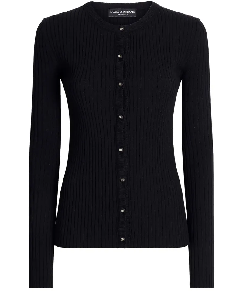 Dolce & Gabbana Gerippter Cardigan - Schwarz Schwarz