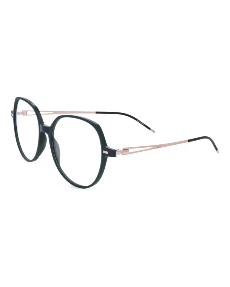 HUGO BOSS Brille mit geometrischem Gestell - Grün Grün