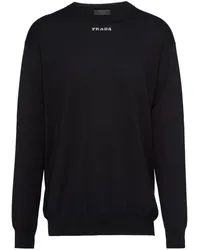 Prada Kaschmirpullover mit Intarsien-Logo Schwarz