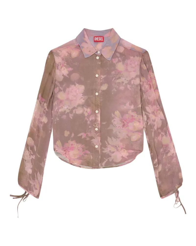 Diesel chiffon shirt with all-over floral print - Braun Braun