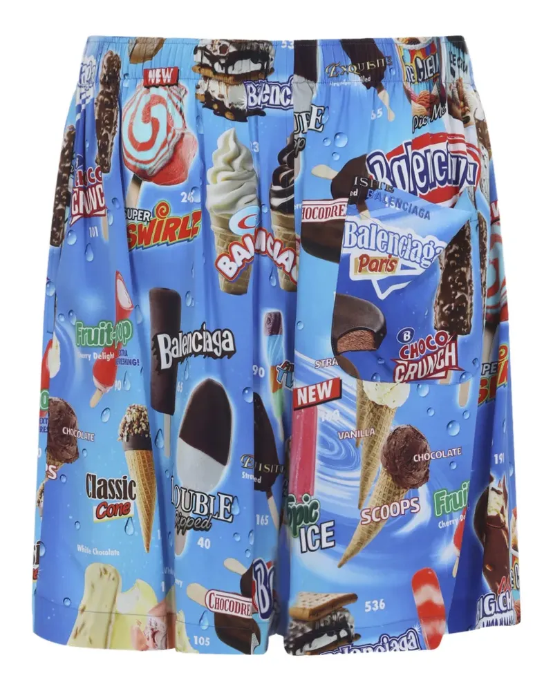 Balenciaga ice cream-graphic shorts - Blau Blau