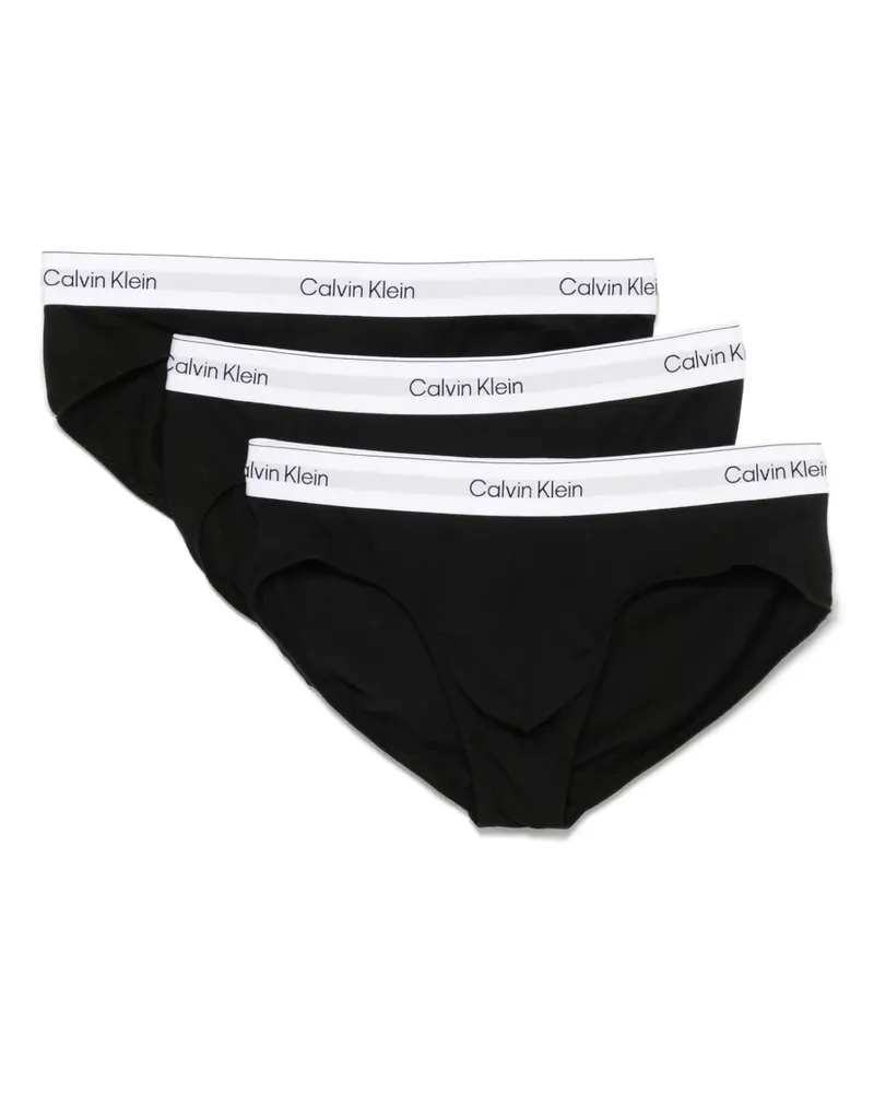 Calvin Klein Slips mit Logo-Bund (3er-Set) - Schwarz Schwarz