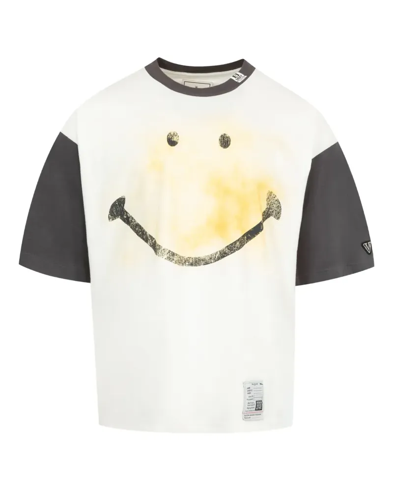 MIHARAYASUHIRO T-Shirt mit Smiley-Print - Weiß Weiß