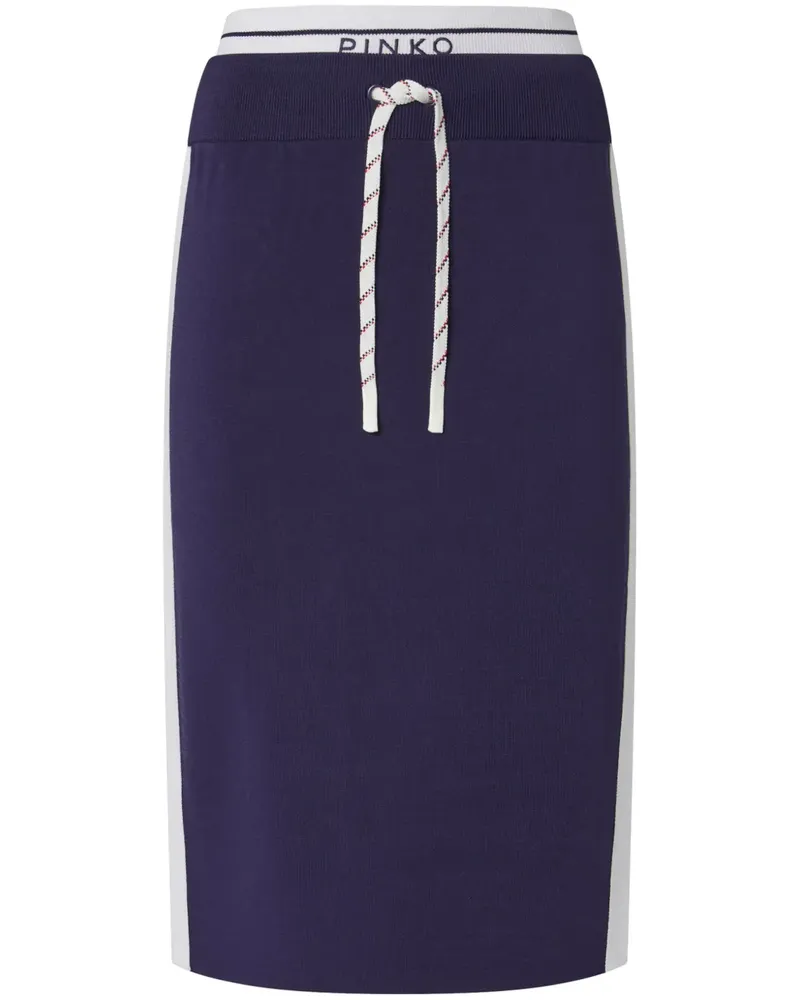 Pinko Midirock mit Logo-Bund - Blau Blau