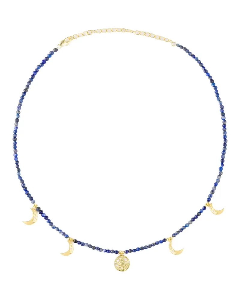 Eshvi Halskette mit Stern-/Mondanhänger - Blau Blau