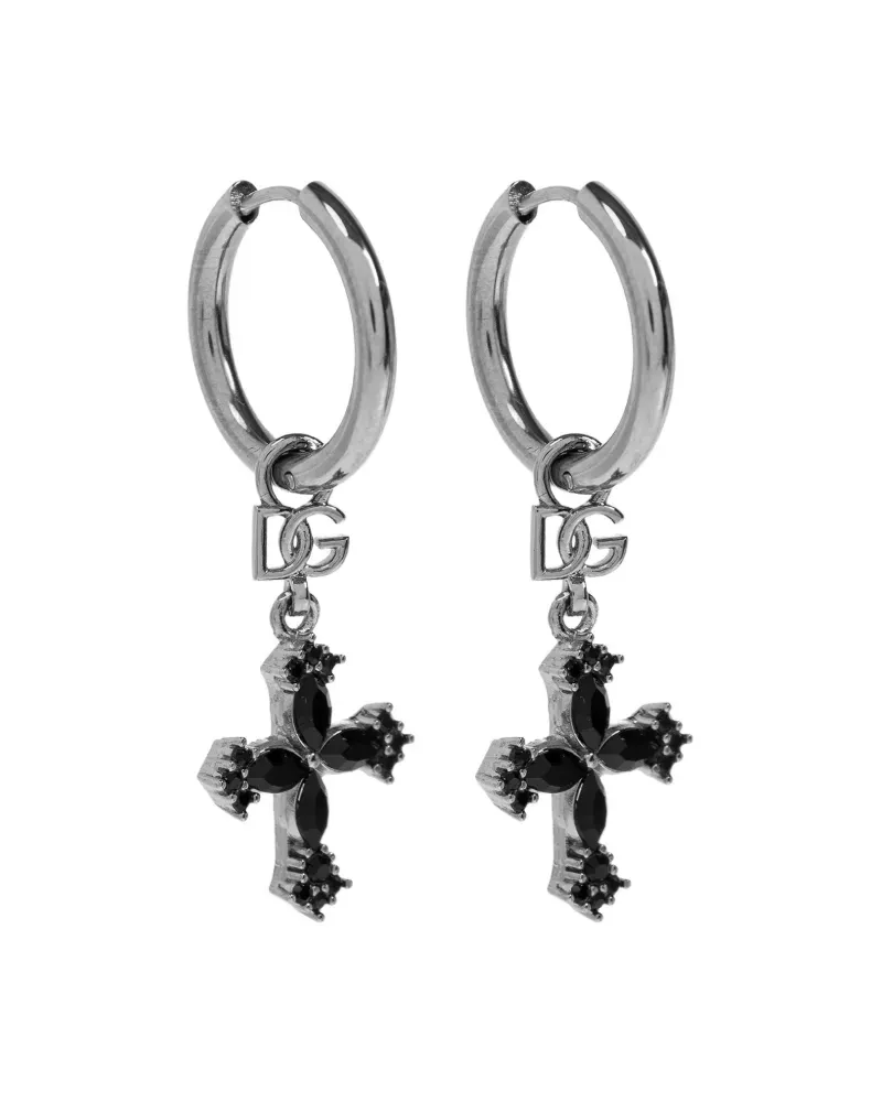 Dolce & Gabbana Ohrringe mit Kreuzanhänger - Silber Silber