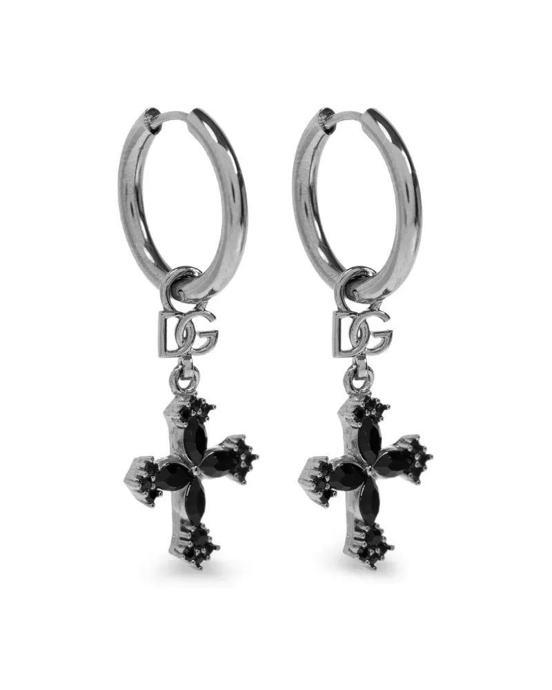 Dolce & Gabbana Ohrringe mit Kreuzanhänger - Silber Silber