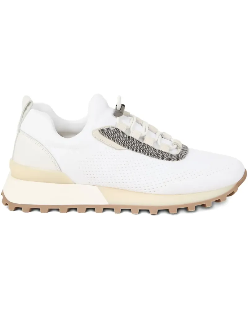 Brunello Cucinelli Sneakersmit Monili-Kette - Weiß Weiß