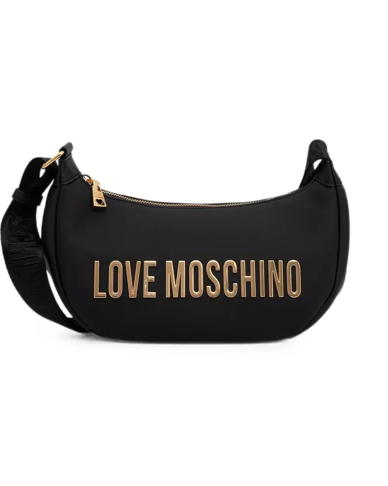 Moschino logo-plaque shoulder bag - Schwarz Schwarz