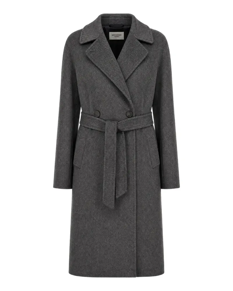 Max Mara Doppelreihiger Wollmantel - Dunkelgrau Grau