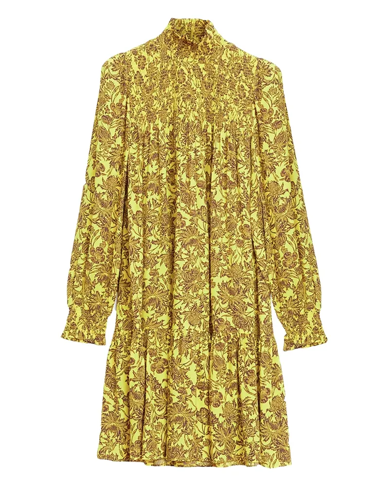 Rodebjer Midikleid mit Blumen-Print - Gelb Gelb