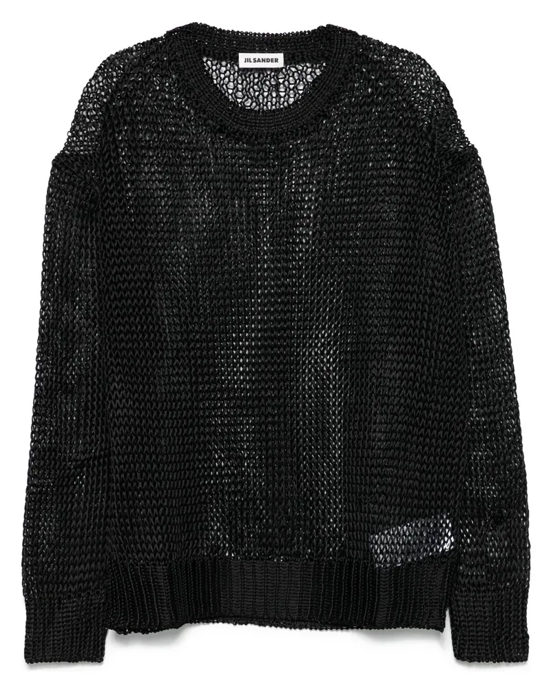 Jil Sander Pullover mit Lochstrickmuster - Schwarz Schwarz