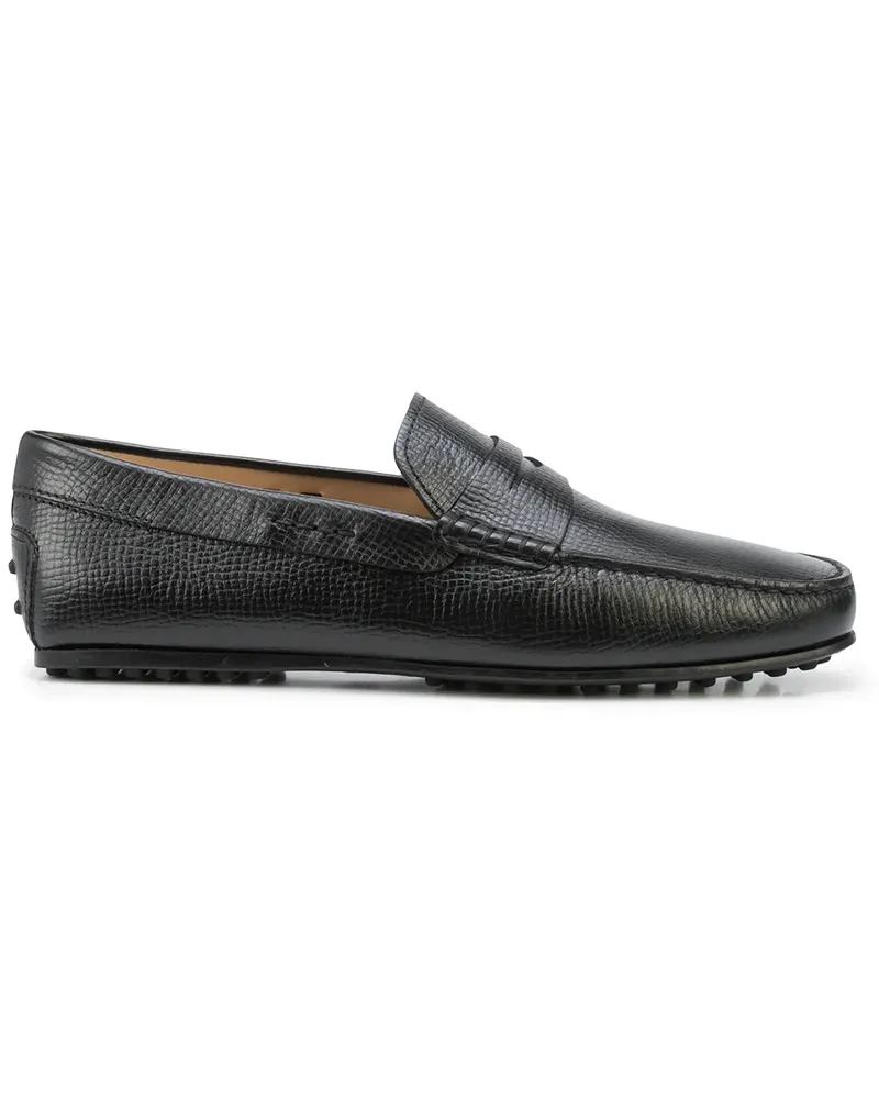 TOD'S Penny-Loafer aus strukturiertem Leder - Schwarz Schwarz