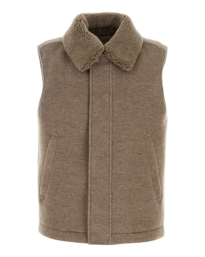 Canali Weste mit Shearling-Kragen - Braun Braun