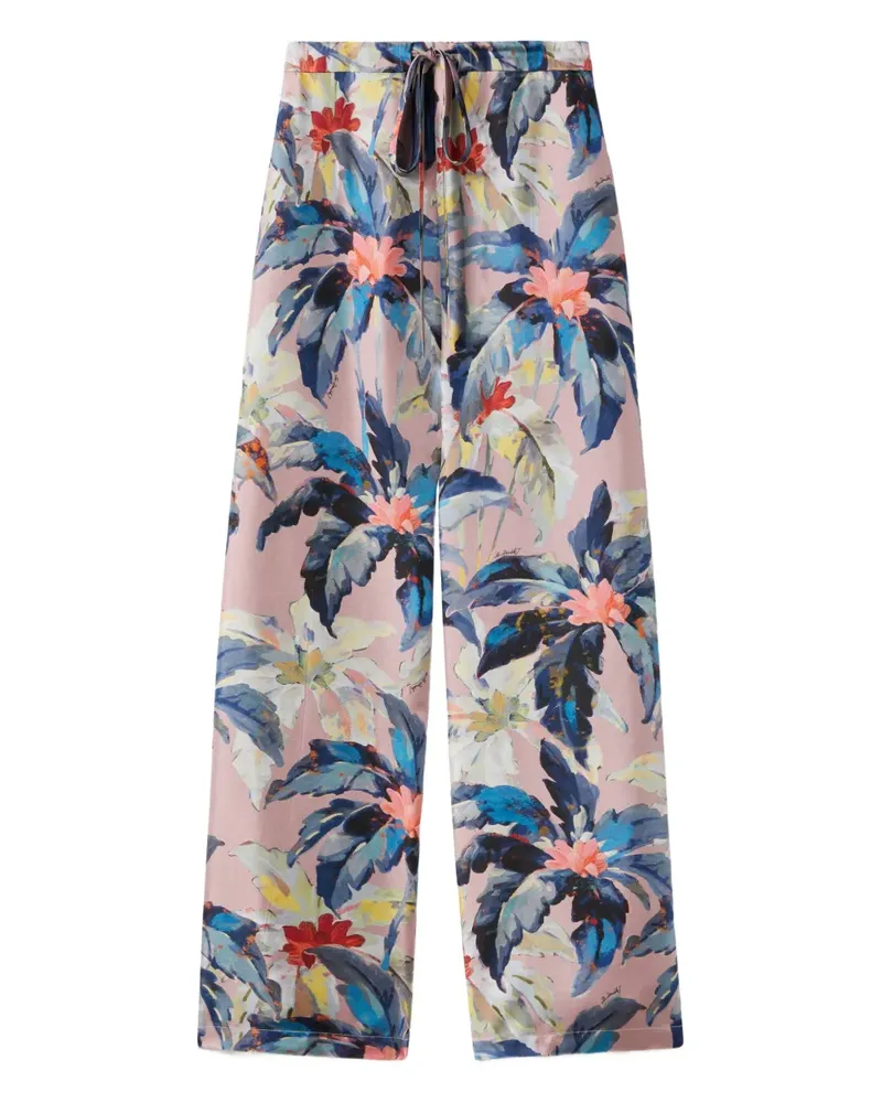 La DoubleJ Weite Hose mit Blumen-Print - Rosa Rosa