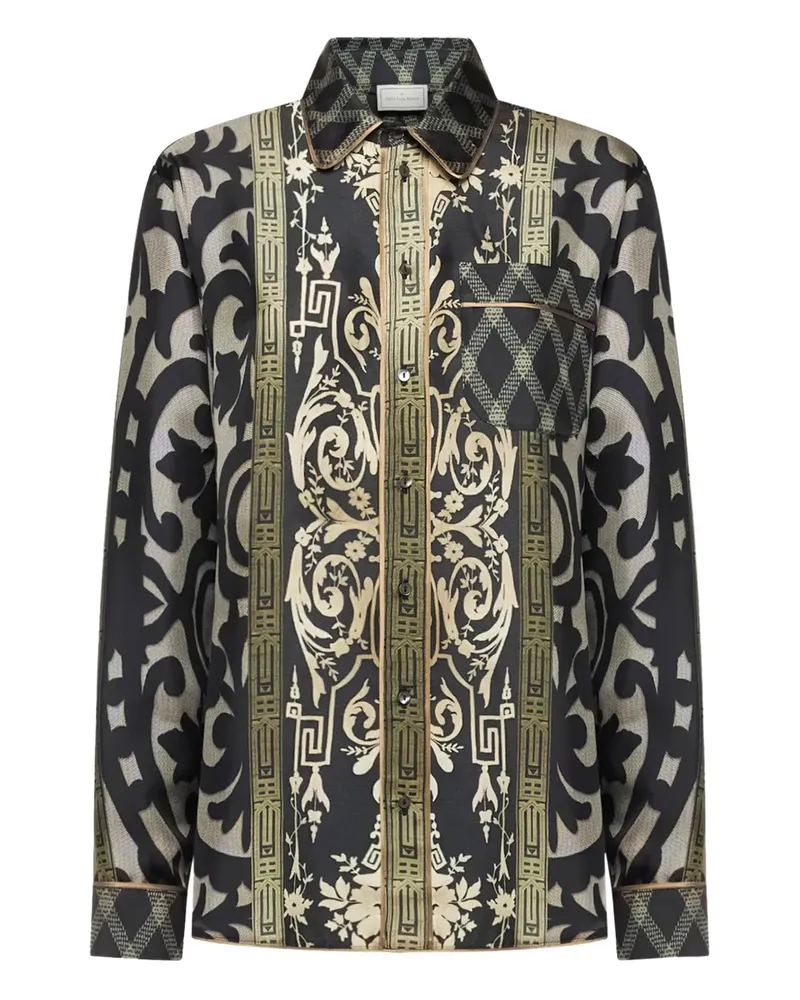 Pierre-Louis Mascia baroque-print silk shirt - Blau Blau
