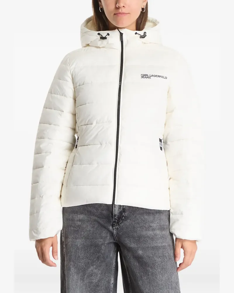 Karl Lagerfeld logo-print quilted jacket - Weiß Weiß