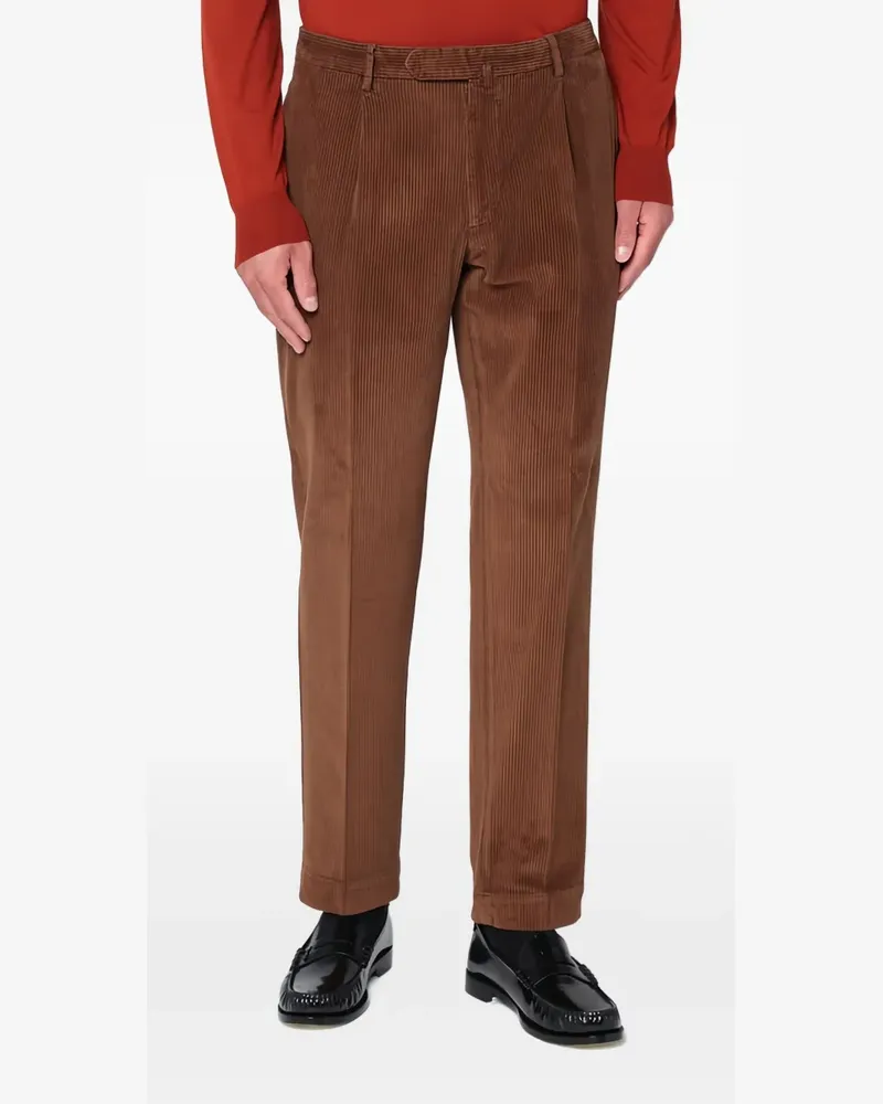 Biagio Santaniello Plissierte Hose mit Cord-Struktur - Braun Braun