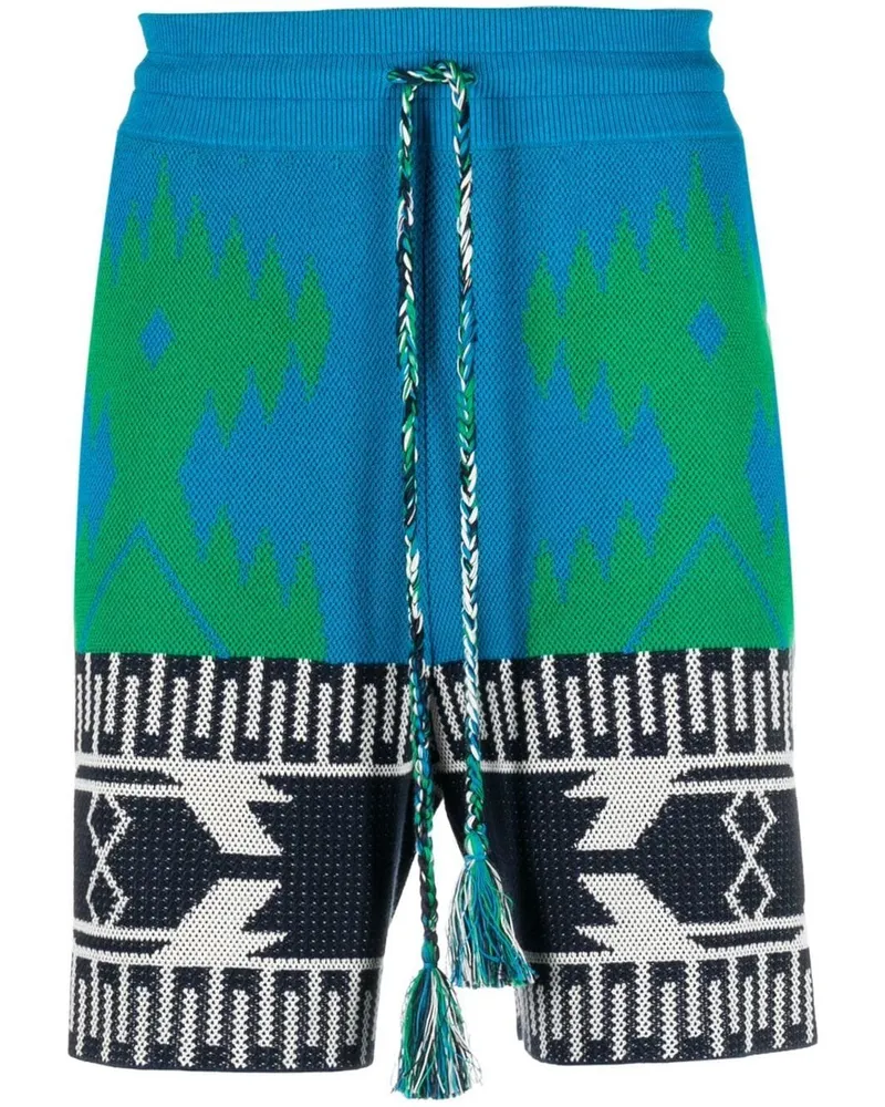 Alanui Shorts mit abstraktem Muster Blau