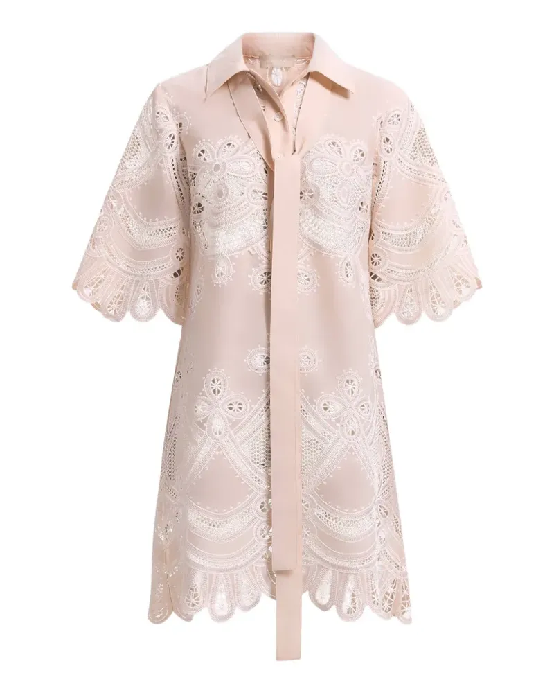 Elie Saab Besticktes Minikleid mit Schleife - Nude Nude