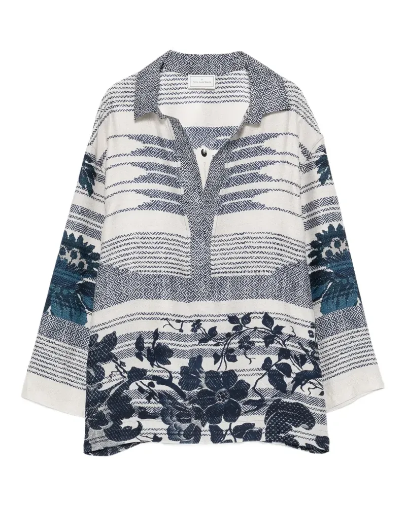 Pierre-Louis Mascia Tetris Bluse mit Blumen-Print - Grau Grau