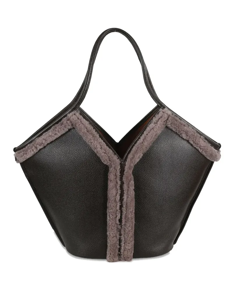 HEREU Handtasche mit Shearling - Braun Braun