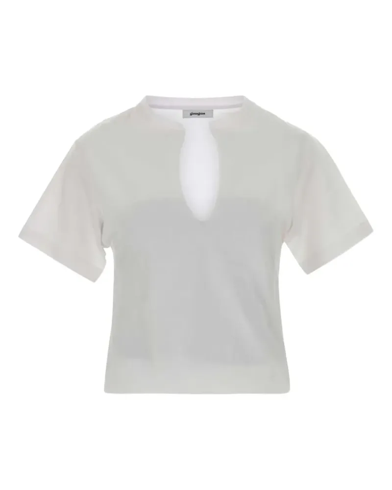 GIMAGUAS Alina T-Shirt mit Schlüssellochausschnitt - Weiß Weiß