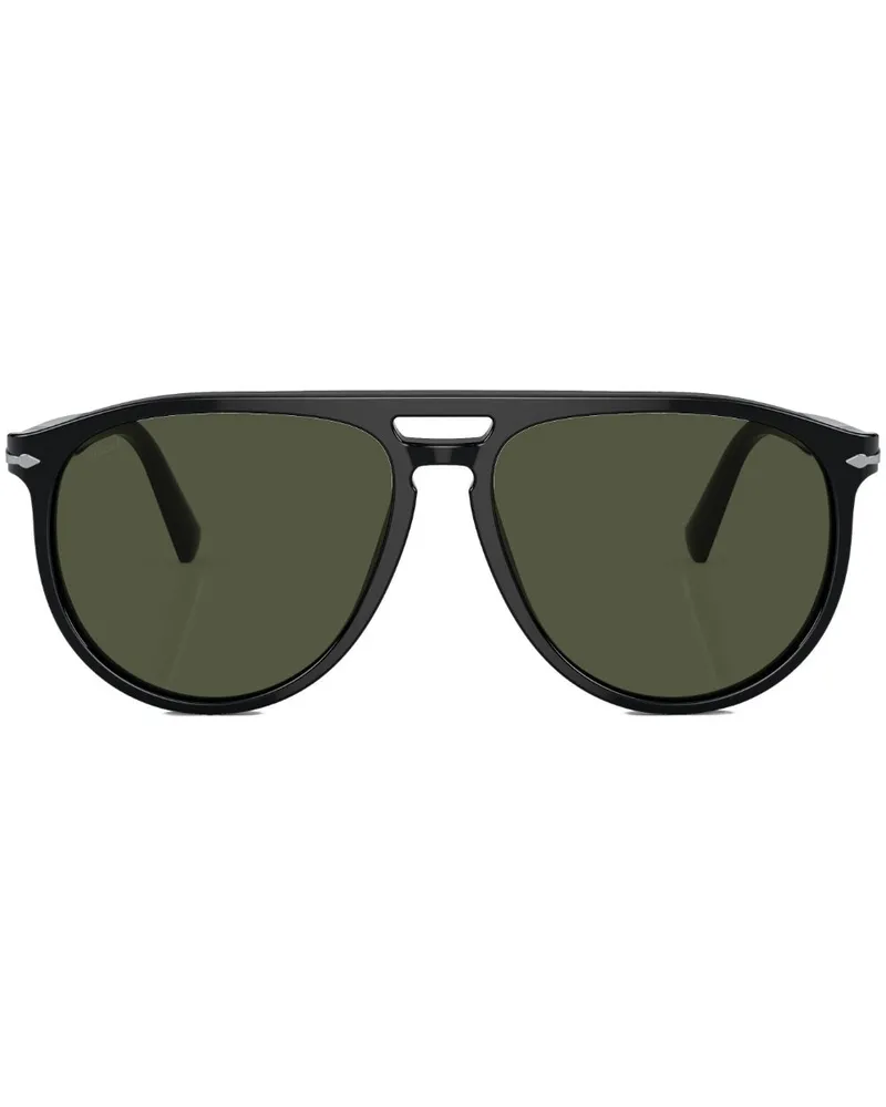 Persol Sonnenbrille mit rundem Gestell - Schwarz Schwarz