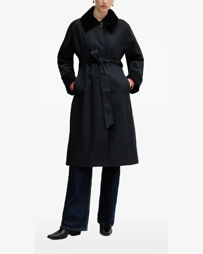 Barbour Reagan corduroy-trims trench coat - Blau Blau