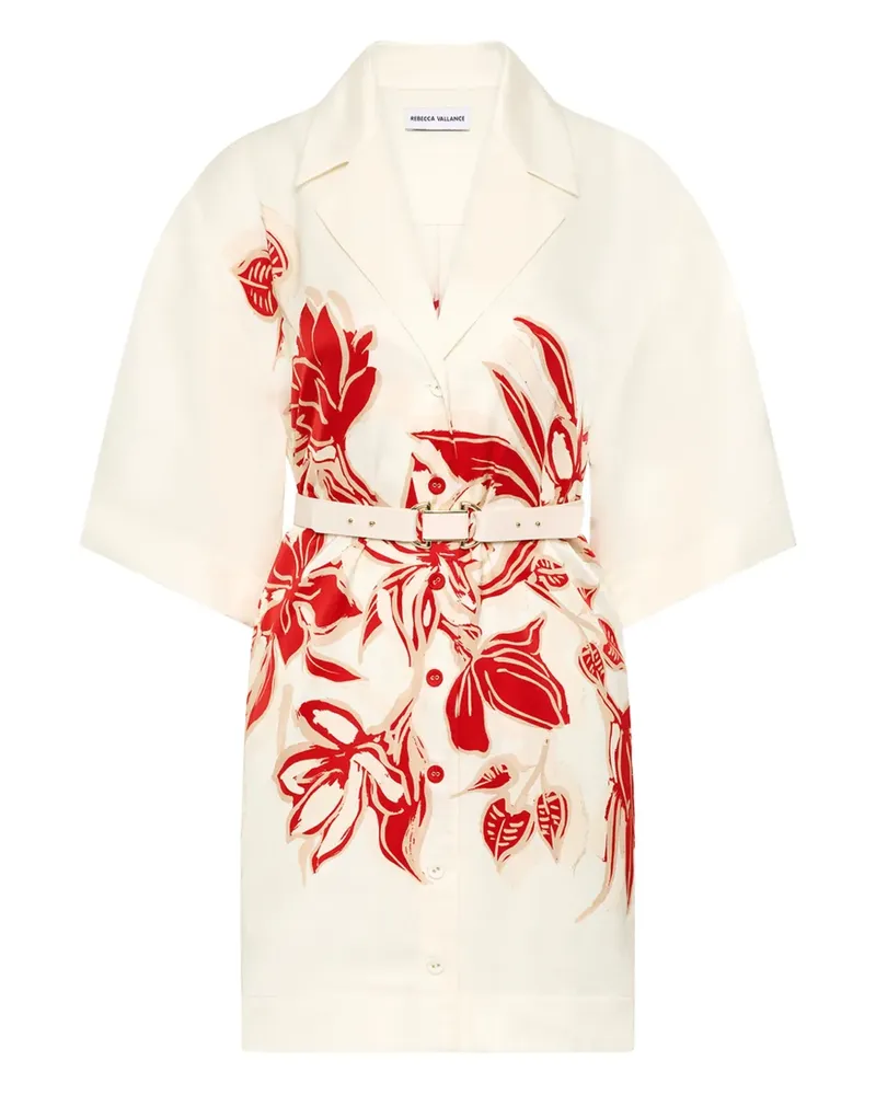 Rebecca Vallance Tallara Minikleid mit Blumenprint - Weiß Weiß