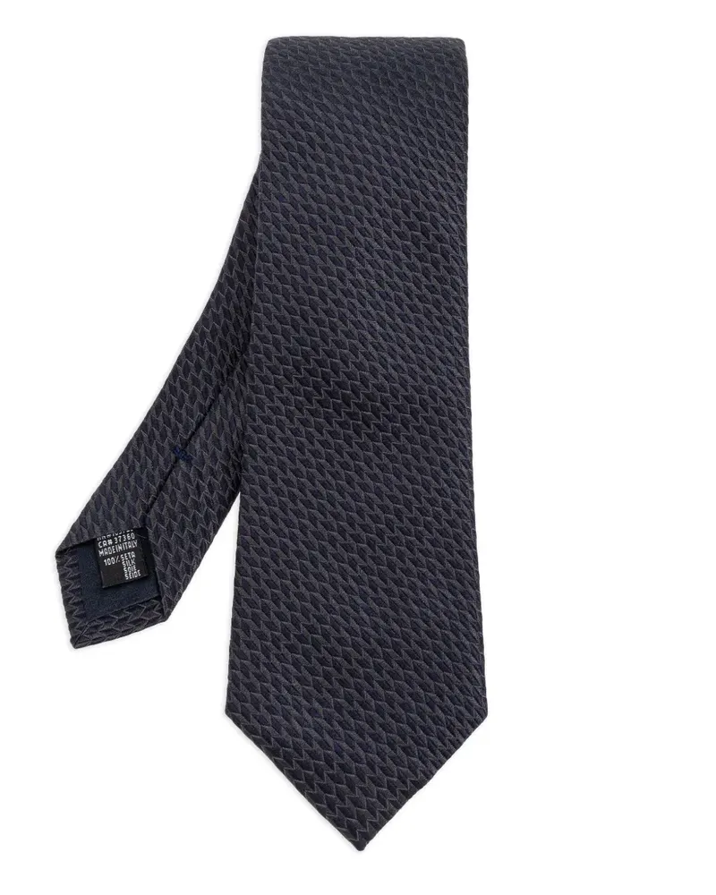 Giorgio Armani Geometrisch gemusterte Seidenkrawatte - Schwarz Schwarz