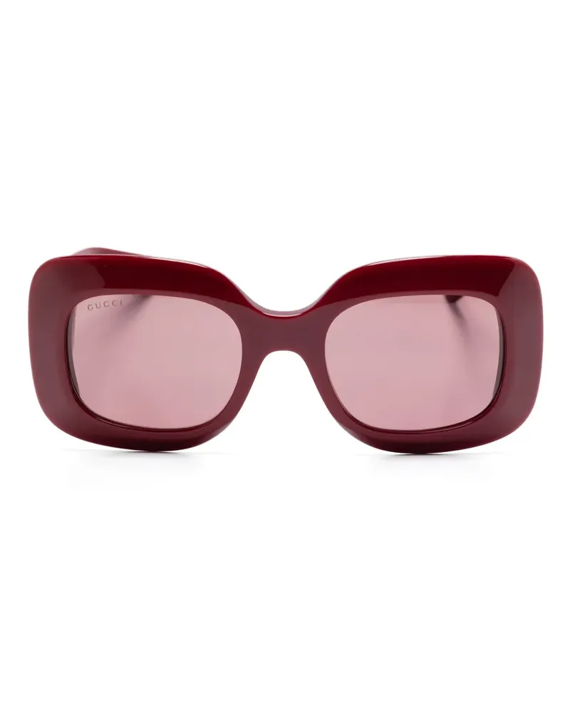 Gucci Sonnenbrille mit eckigem Gestell - Braun Braun