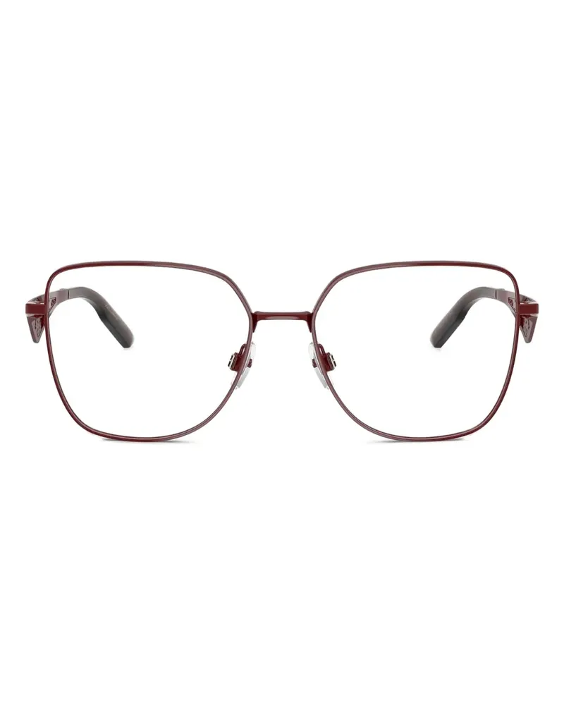 Dolce & Gabbana Geometrische Brille mit Spitzendetail - Rot Rot