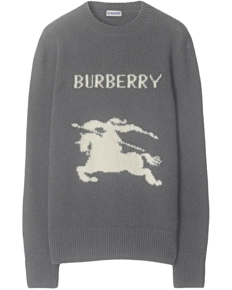 Burberry Intarsien-Pullover mit Ritteremblem - Grau Grau