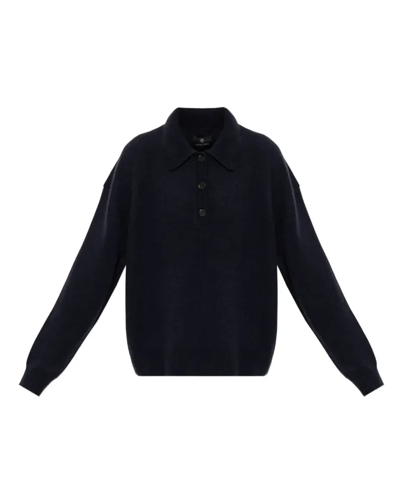 Anine Bing lee polo-collar sweater - Blau Blau