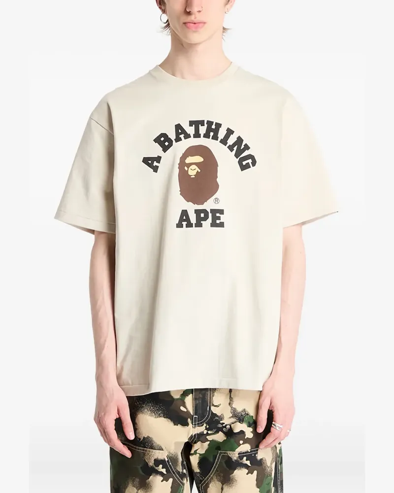 BAPE T-Shirt mit Logo-Print - Nude Nude