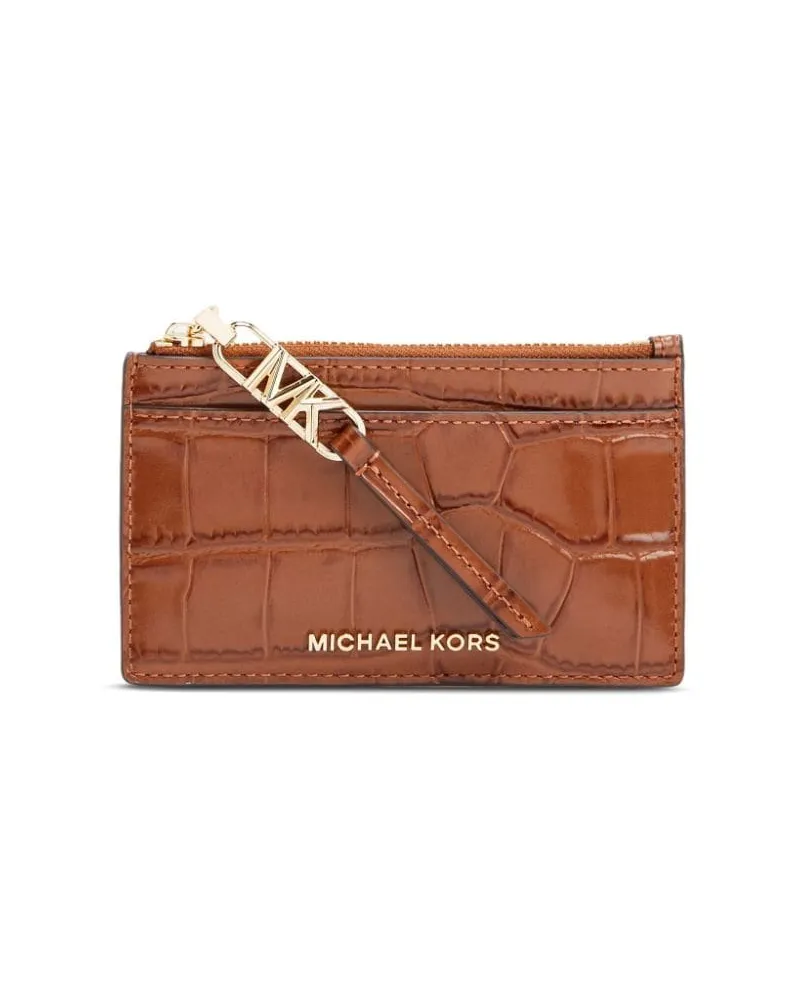 Michael Kors Kartenetui mit Kroko-Effekt - Nude Nude