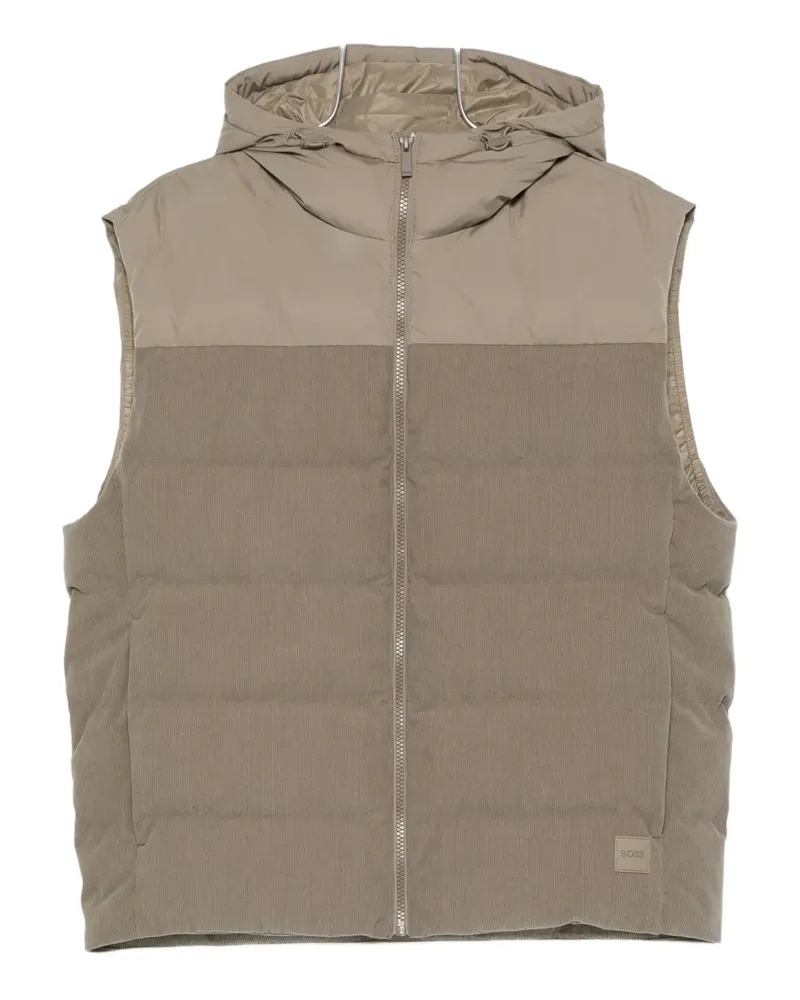 HUGO BOSS hooded panelled gilet - Braun Braun