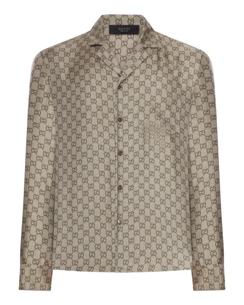 Gucci GG-pattern silk shirt - Nude Nude