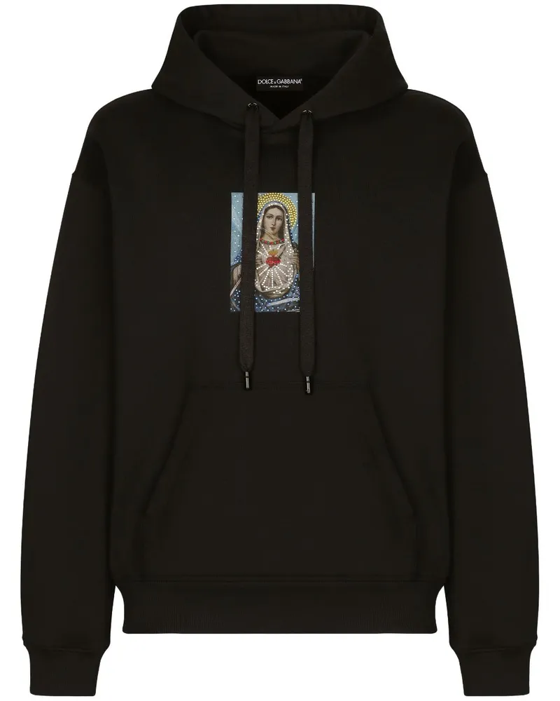 Dolce & Gabbana Hoodie mit grafischem Print - Schwarz Schwarz