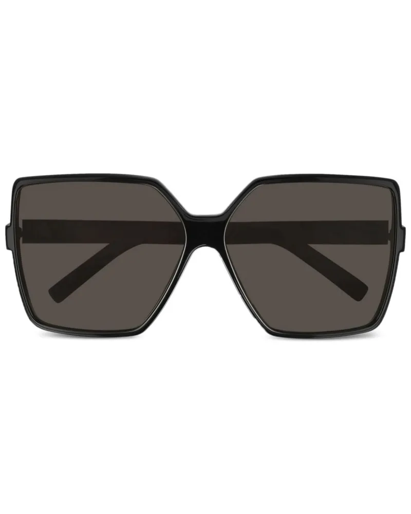 Saint Laurent Sonnenbrille mit eckigem Gestell - Schwarz Schwarz