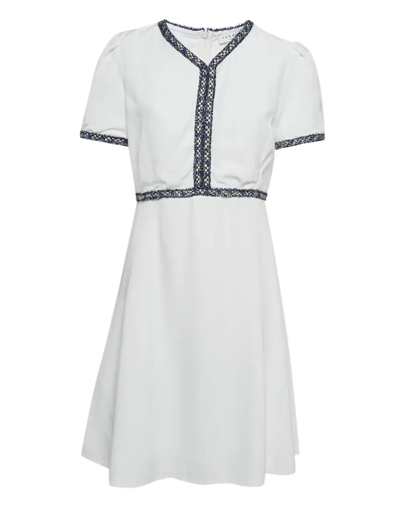 Sandro Kleid mit bestickten Borten - Weiß Weiß