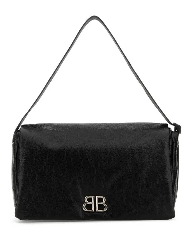 Balenciaga Mittelgroße Monaco Flap Tasche - Schwarz Schwarz