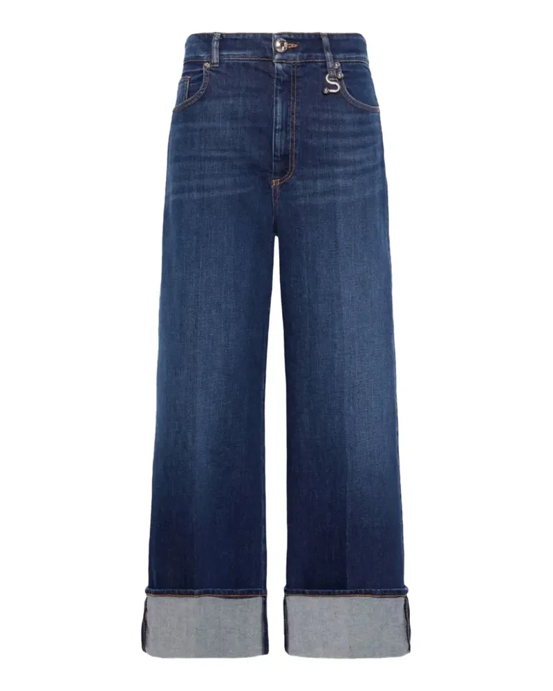 SPORTMAX Dufo Wide-Leg-Jeans mit Umschlag - Blau Blau