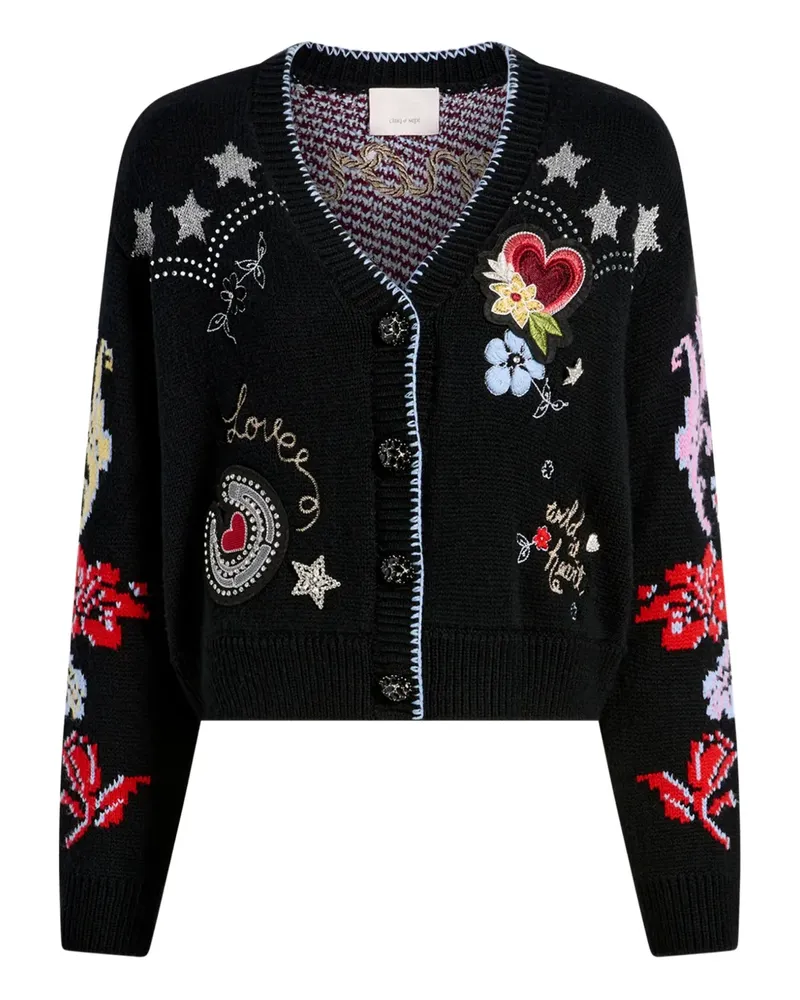 Cinq à Sept Verzierter Western Collage Cardigan - Schwarz Schwarz