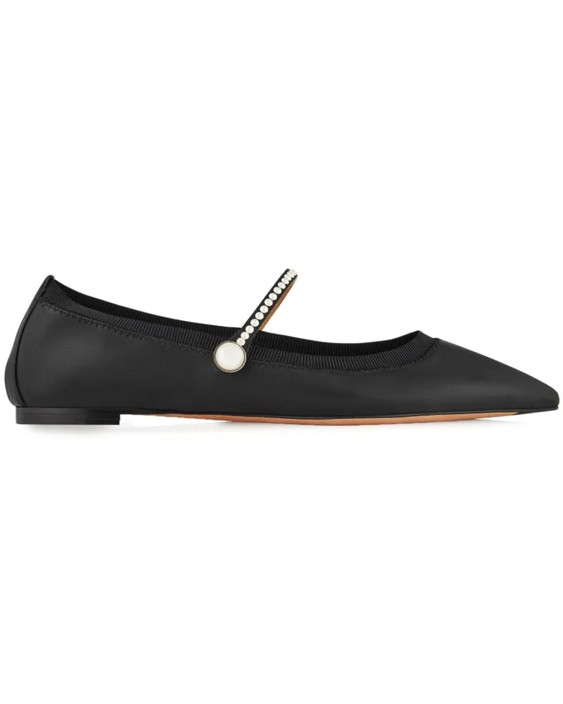 Aquazzura Romy Ballerinas mit Perlen - Schwarz Schwarz