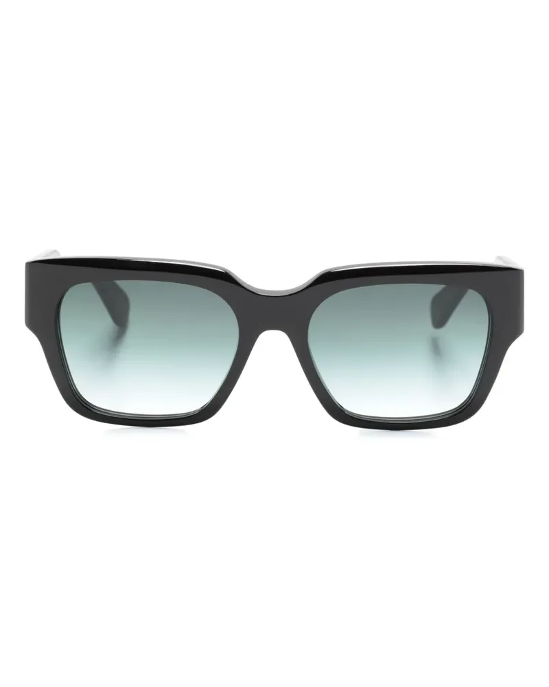 Chloé Eckige Sonnenbrille mit Logo-Print - Schwarz Schwarz