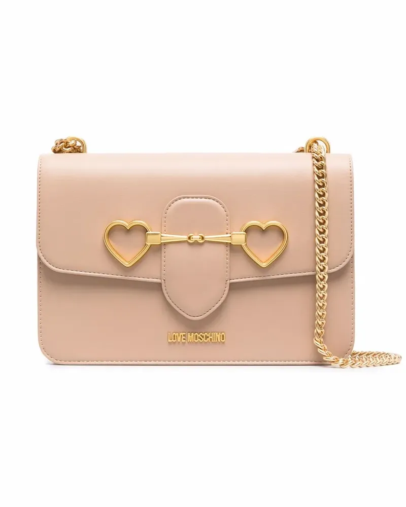 Moschino Schultertasche mit Schnalle - Nude Nude