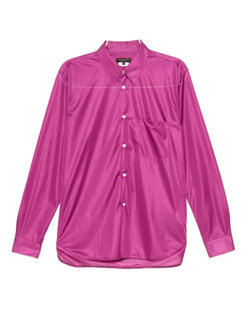 Comme des Garçons sheer-panel long-sleeve shirt - Violett Violett
